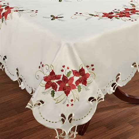 96 to. . Poinsettia tablecloth